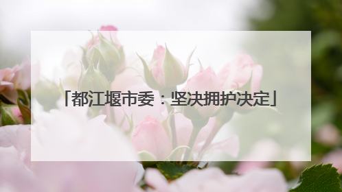 都江堰市委：坚决拥护决定