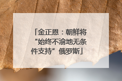 金正恩：朝鲜将“始终不渝地无条件支持”俄罗斯