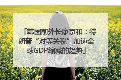 韩国前外长康京和：特朗普“对等关税”加速全球GDP缩减的趋势