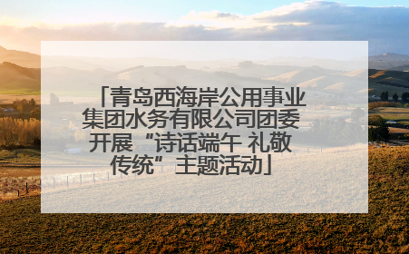 青岛西海岸公用事业集团水务有限公司团委开展“诗话端午 礼敬传统”主题活动