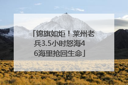 锦旗如炬！莱州老兵3.5小时怒海46海里抢回生命