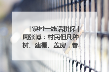 镇村一线话耕保｜周张博：村民但凡种树、建棚、盖房，都要向街道报批