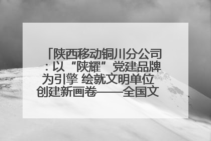 陕西移动铜川分公司：以“陕耀”党建品牌为引擎 绘就文明单位创建新画卷——全国文明单位创建纪实