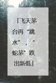 飞天茅台再“跳水”，“蛇茅”跌出新低