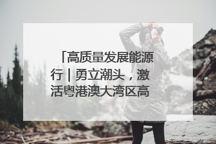高质量发展能源行｜勇立潮头，激活粤港澳大湾区高质量发展动力源