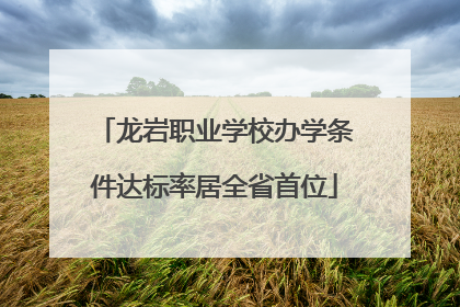 龙岩职业学校办学条件达标率居全省首位