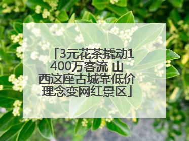 3元花茶撬动1400万客流 山西这座古城靠低价理念变网红景区
