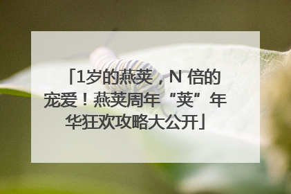 1岁的燕荚，N 倍的宠爱！燕荚周年“荚”年华狂欢攻略大公开