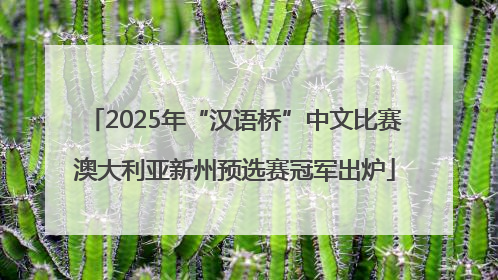 2025年“汉语桥”中文比赛澳大利亚新州预选赛冠军出炉