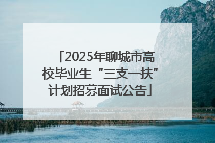 2025年聊城市高校毕业生“三支一扶”计划招募面试公告