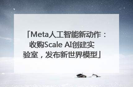 Meta人工智能新动作：收购Scale AI创建实验室，发布新世界模型