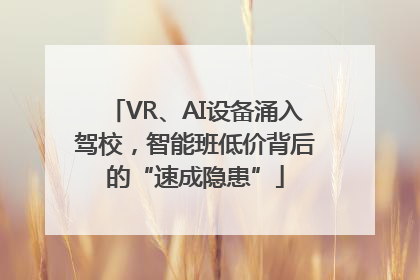 VR、AI设备涌入驾校，智能班低价背后的“速成隐患”